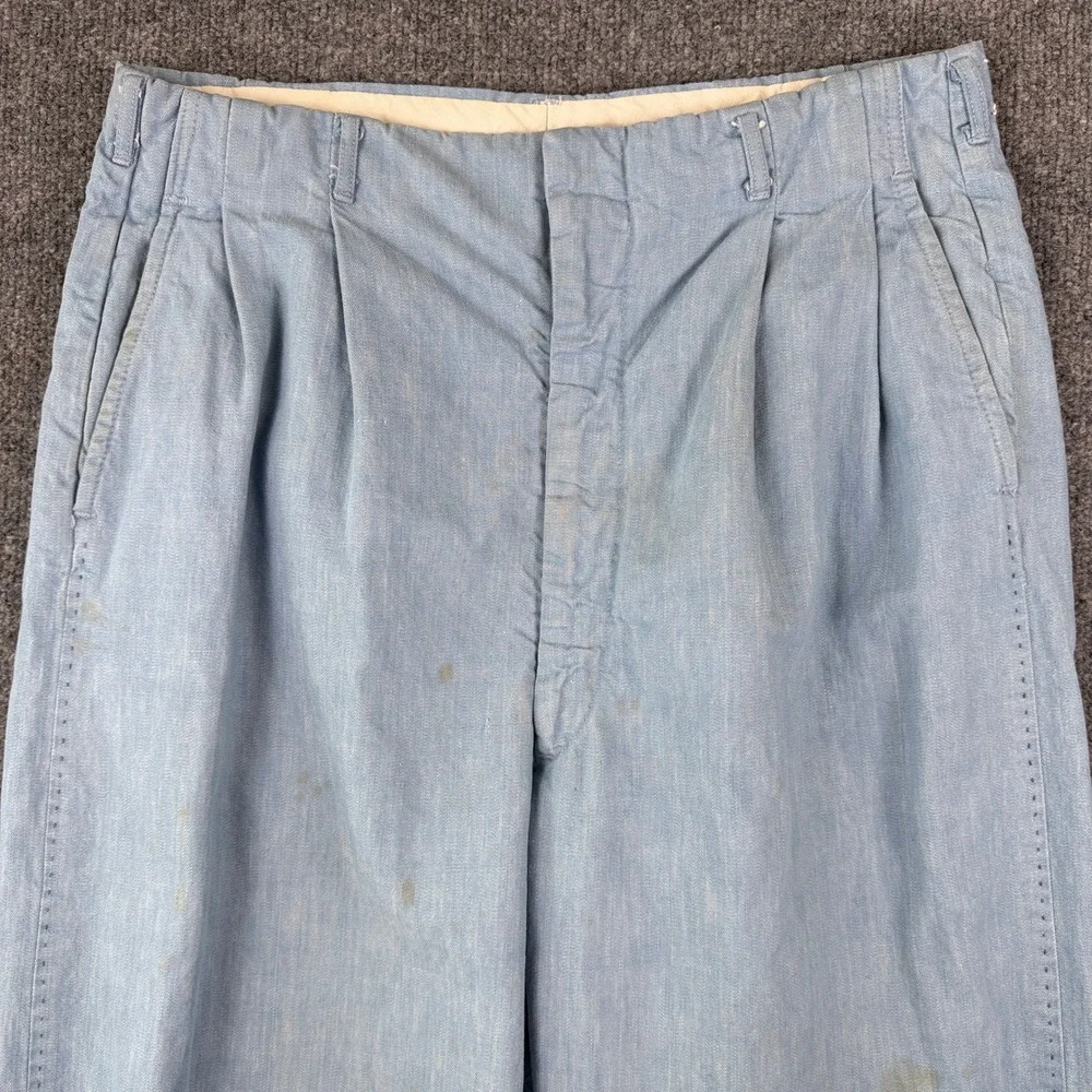 Vintage 50s Hercules Utility Pants Mens 32x32 Sail Cloth Drop Loop Gusset Chino